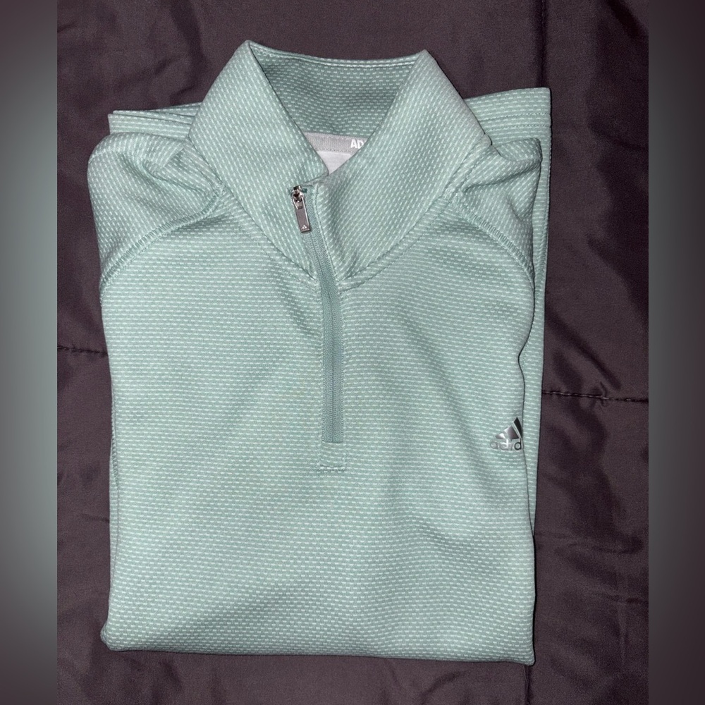Adidas Golf Mint Green Quarter-Zip Pullover Ladies Large